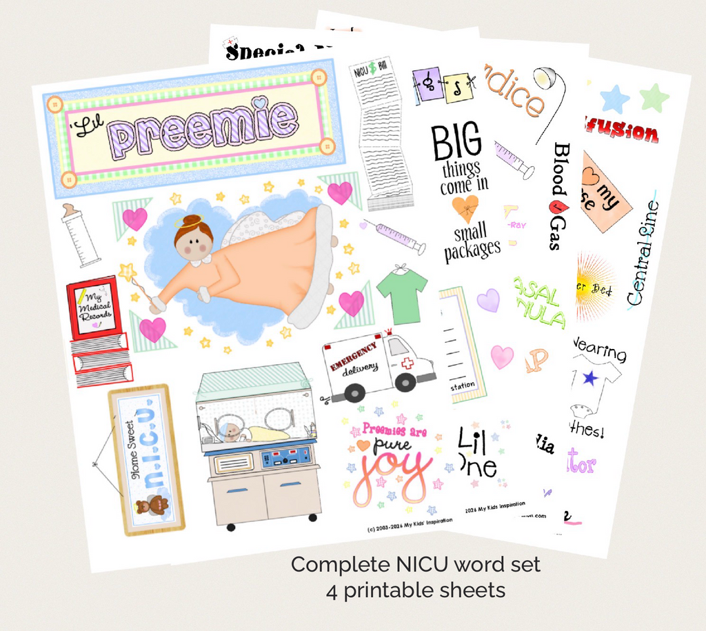NICU Memory Book Printable Bundle Complete Preemie Baby Journey Documentation Milestone Tracker Pages Scrapbook Art Sheets Digital Download Instant Access Premature Infant Keepsake Collection Hospital Stay Memory Journal Prompts Special