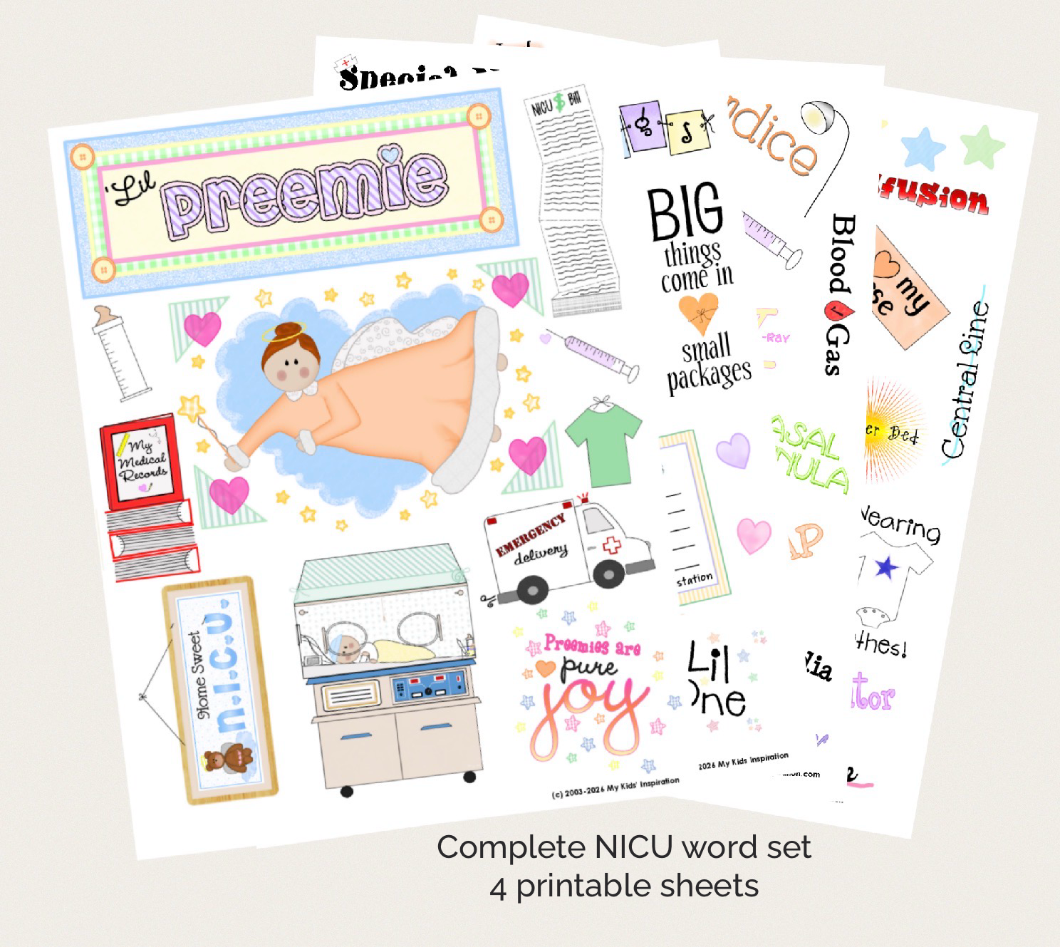NICU Memory Book Printable Bundle Complete Preemie Baby Journey Documentation Milestone Tracker Pages Scrapbook Art Sheets Digital Download Instant Access Premature Infant Keepsake Collection Hospital Stay Memory Journal Prompts Special