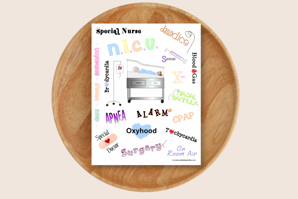 NICU Printable Art – Preemie Journey Keepsake & Memory Book Graphics
