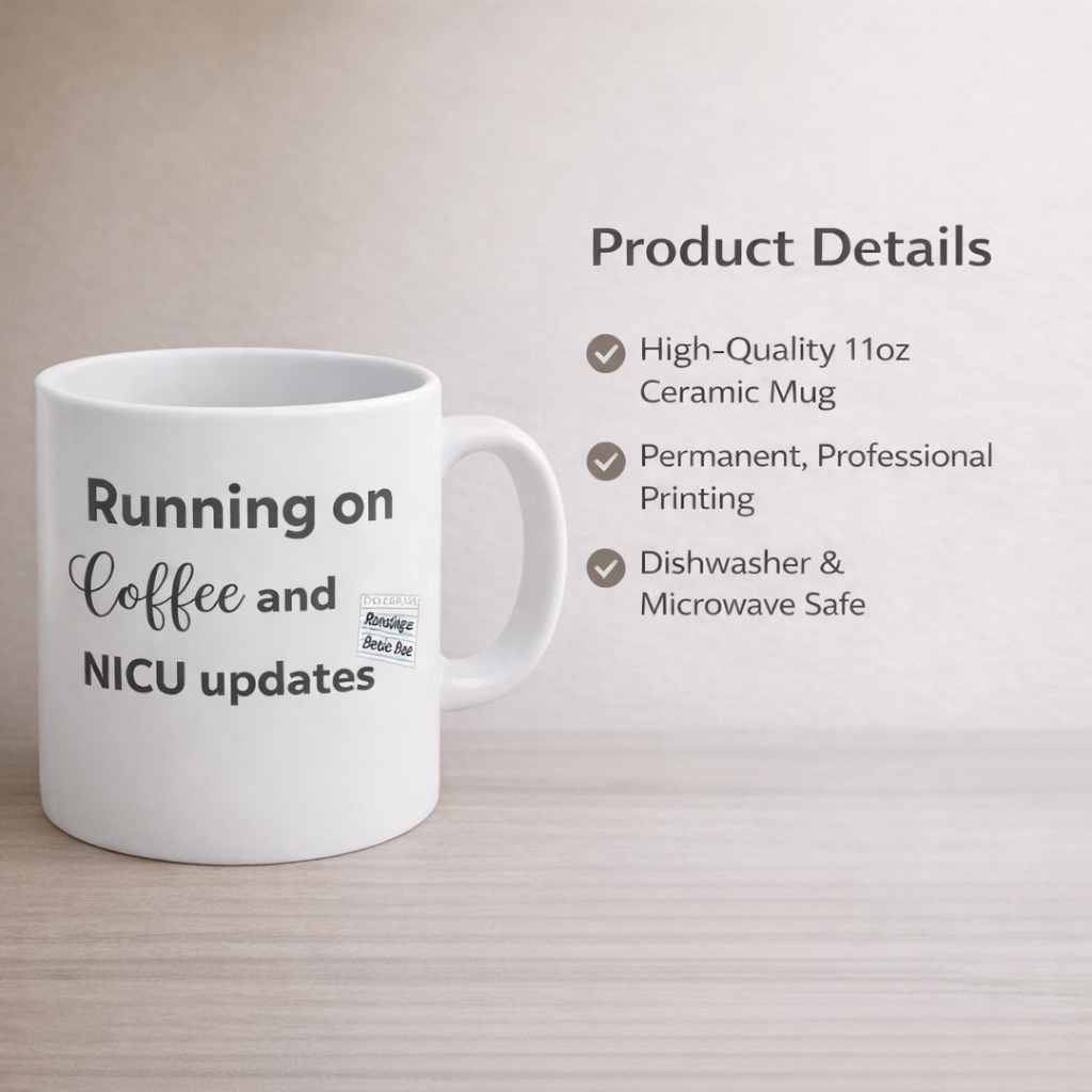 NICU Dad Gift Coffee Cup Ceramic Mug With Meaningful Message Running On Coffee And Updates Design Perfect Hospital Dad Present Daily Encouragement During Baby Journey Quality Printed Cup Supportive Gift For Strong Father