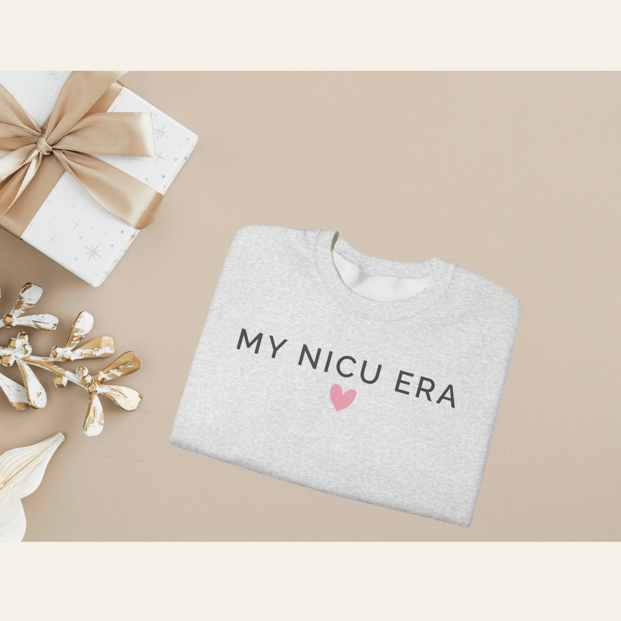 My NICU Era Sweatshirt Meaningful Mom Gift Soft Crewneck Comfort Design Preemie Parent Support Wear Hospital Visit Essential Minimal Neutral Aesthetic Daily Comfort Clothing Emotional Strength Gift Intensive Care Mom Apparel Beautiful