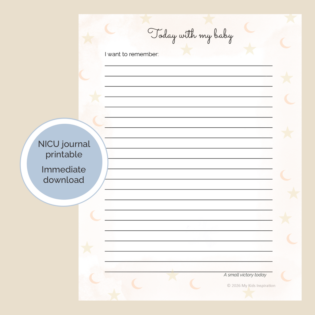 NICU Journal Printable Guided Memory Page For Preemie Baby Parents Hospital Stay Documentation Tool Soft Minimal Design Thoughtful Reflection Prompts Digital Download PDF Instant Access High Resolution Printable Format Emotional Support