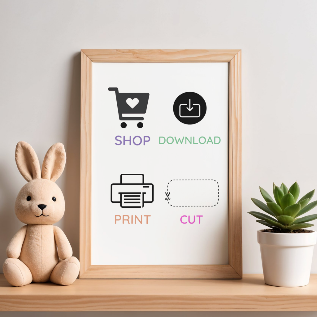 Printable NICU word sheet digital download showing steps to download, print, and use for scrapbook or baby memory book