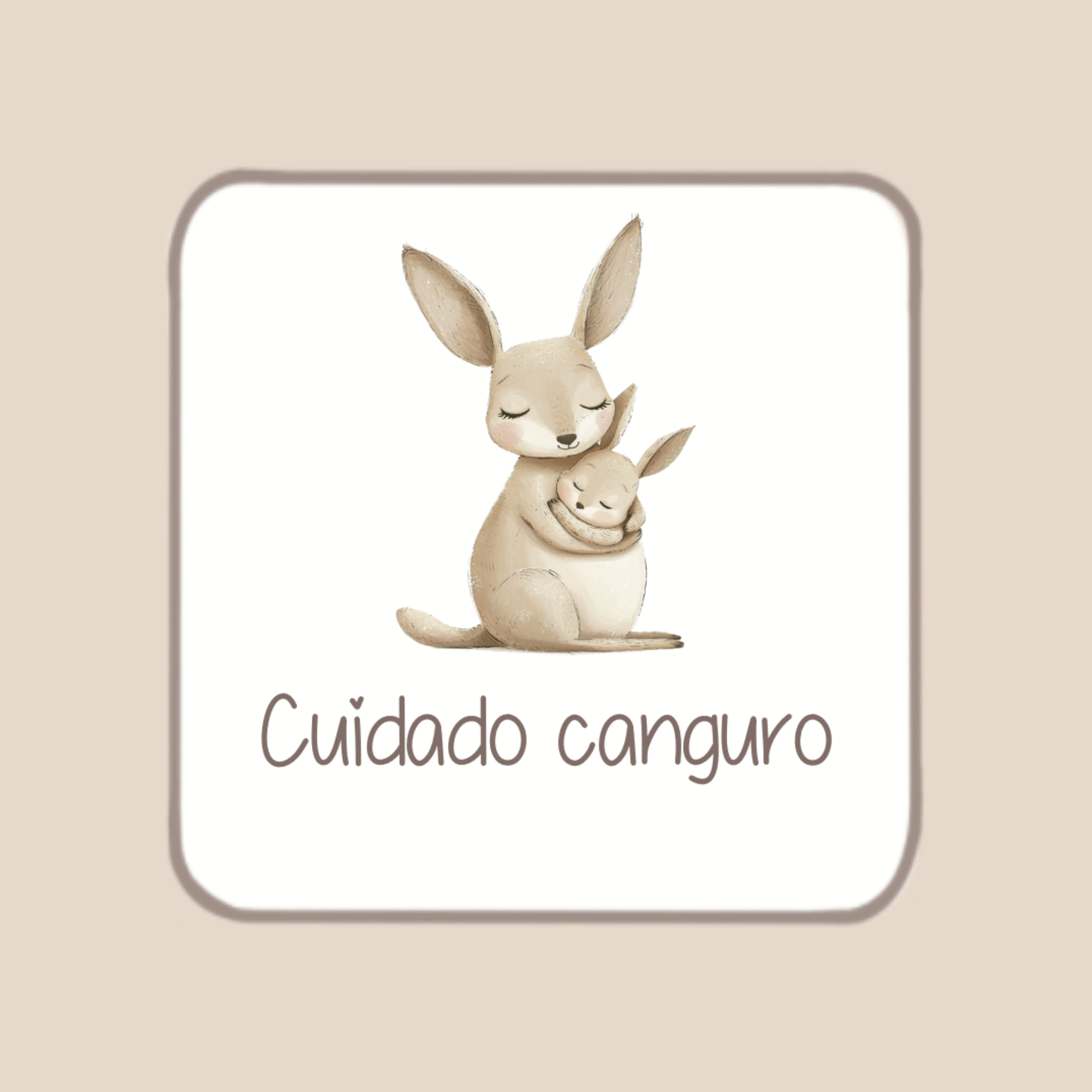 Tarjeta individual NICU en español con ilustración de bebé y frase suave