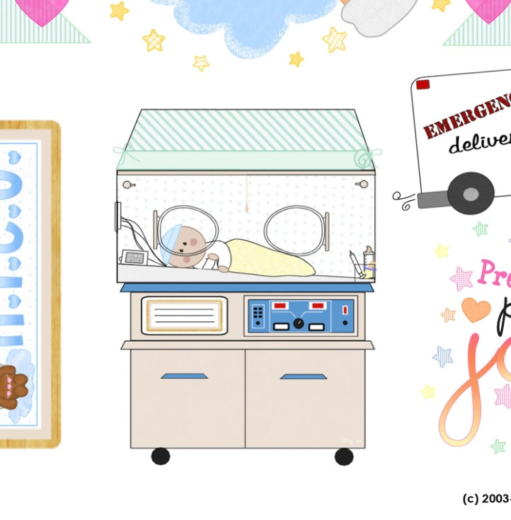 Preemie Milestone Tracker Digital Download NICU Baby Scrapbook Printable Memory Book Art Sheet Premature Baby Keepsake Journal Pages NICU Journey Collection Soft Gentle Design Bedside Memory Display Perfect NICU Family Support Gift