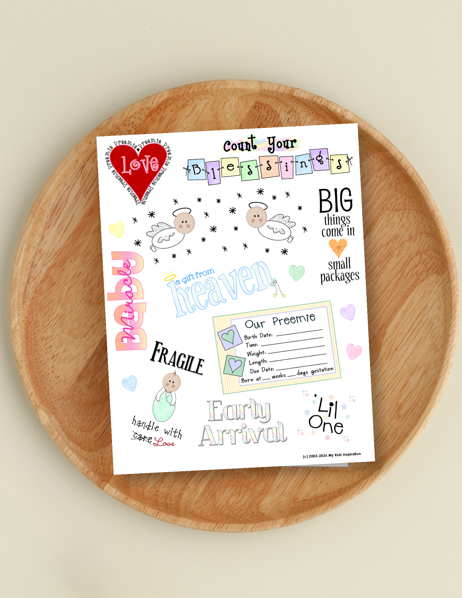 Preemie Baby Keepsake Collection Nicu Memory Book Printable Pages Digital Art Sheet Download Scrapbook Insert Milestone Tracker Hospital Journey Documentation Comforting Design Bedside Display Gentle Artwork Premature Baby Family Support